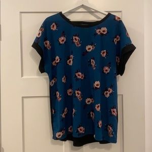 Blue flowy blouse
